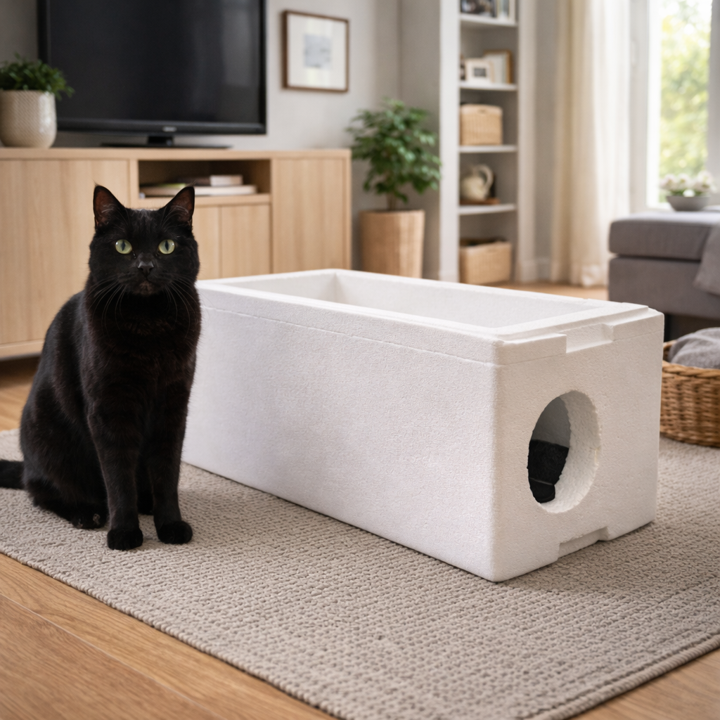 Zimowy domek dla kota